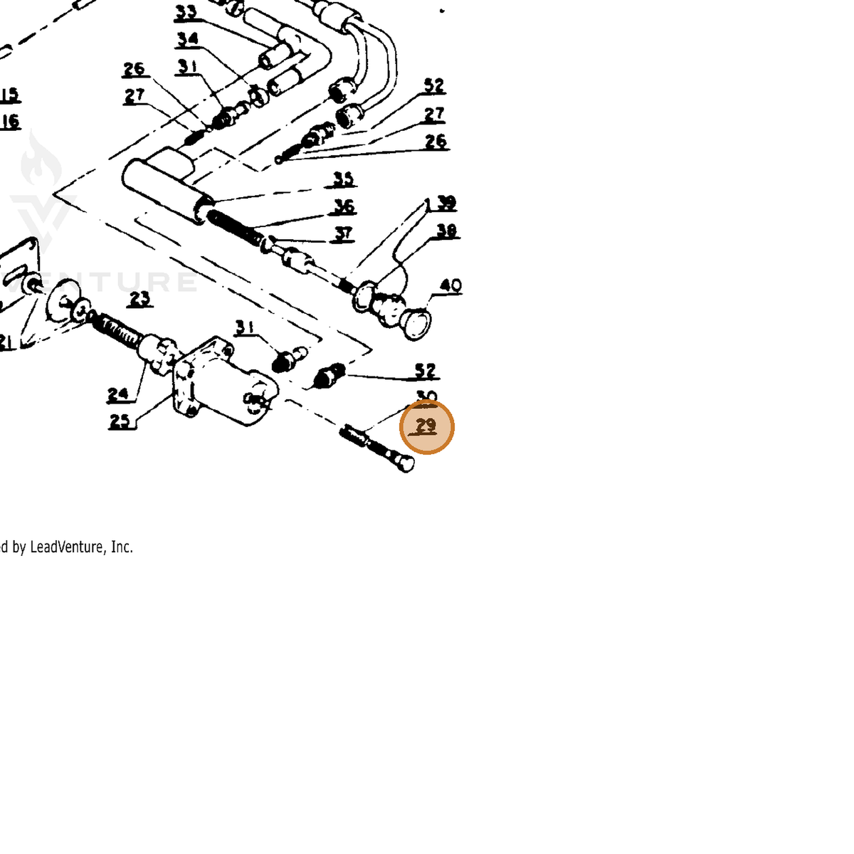 ECHO part 43701600330 — IPL diagram snippet (6x zoom, amber highlight)