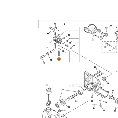 ECHO part 43701639130 — IPL diagram snippet (6x zoom, amber highlight)