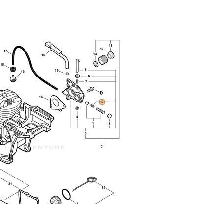 ECHO part 43701938330 — IPL diagram snippet (6x zoom, amber highlight)