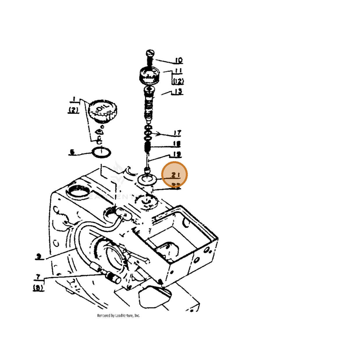 ECHO part 43703603430 — IPL diagram snippet (6x zoom, amber highlight)