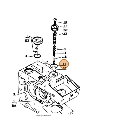 ECHO part 43703603430 — IPL diagram snippet (6x zoom, amber highlight)