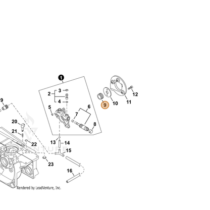 ECHO part 43706333231 — IPL diagram snippet (6x zoom, amber highlight)