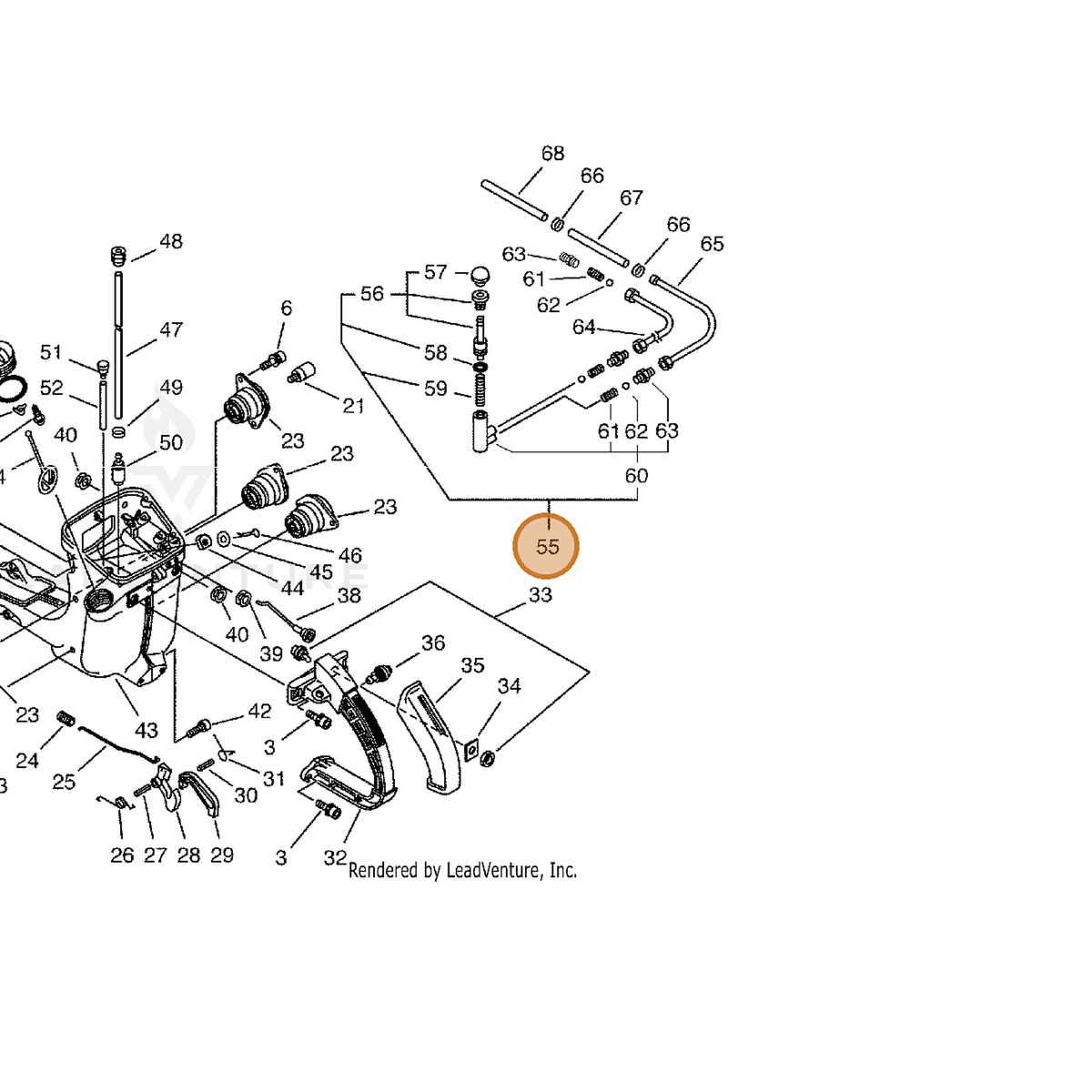ECHO part 43710016430 — IPL diagram snippet (6x zoom, amber highlight)