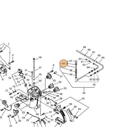 ECHO part 43710114730 — IPL diagram snippet (6x zoom, amber highlight)