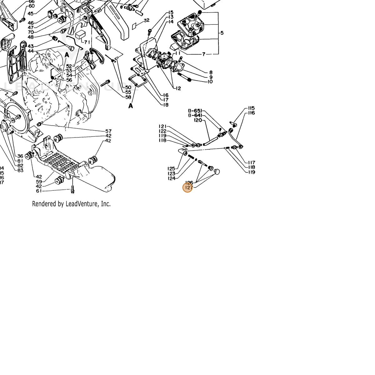 ECHO part 43711916030 — IPL diagram snippet (6x zoom, amber highlight)
