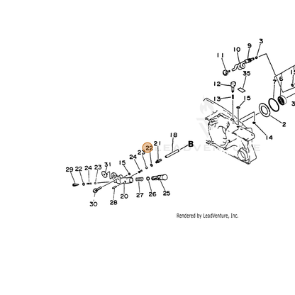 ECHO part 43712203430 — IPL diagram snippet (6x zoom, amber highlight)