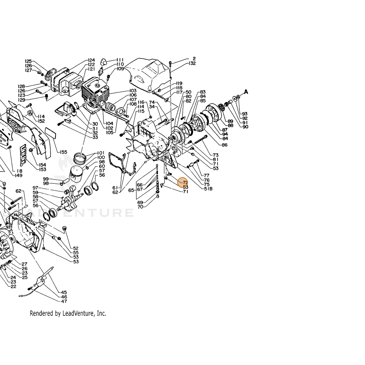 ECHO part 43720114730 — IPL diagram snippet (6x zoom, amber highlight)