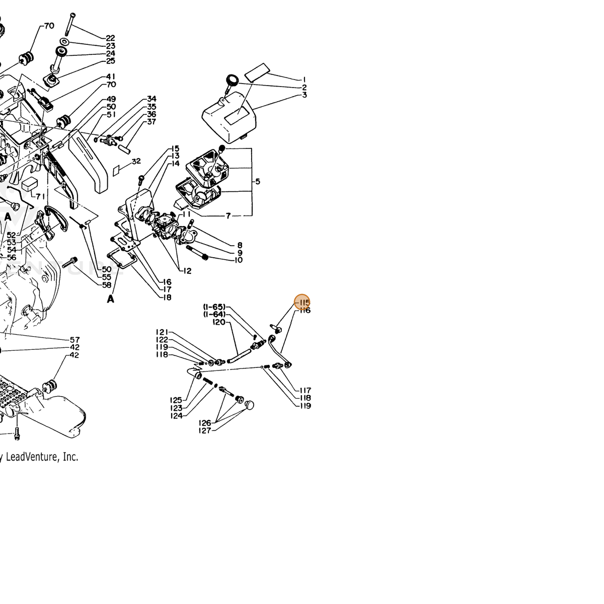 ECHO part 43720116030 — IPL diagram snippet (6x zoom, amber highlight)