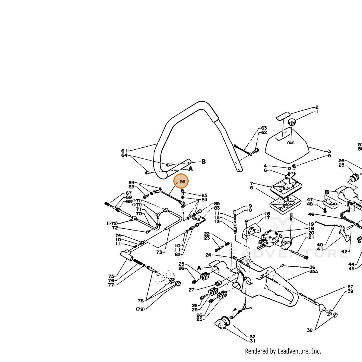 ECHO part 43720714730 — IPL diagram snippet (6x zoom, amber highlight)