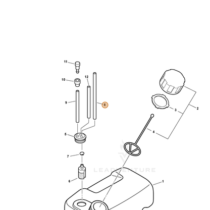 ECHO part 43721015130 — IPL diagram snippet (6x zoom, amber highlight)