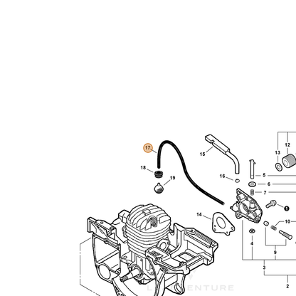 ECHO part 43721038331 — IPL diagram snippet (6x zoom, amber highlight)