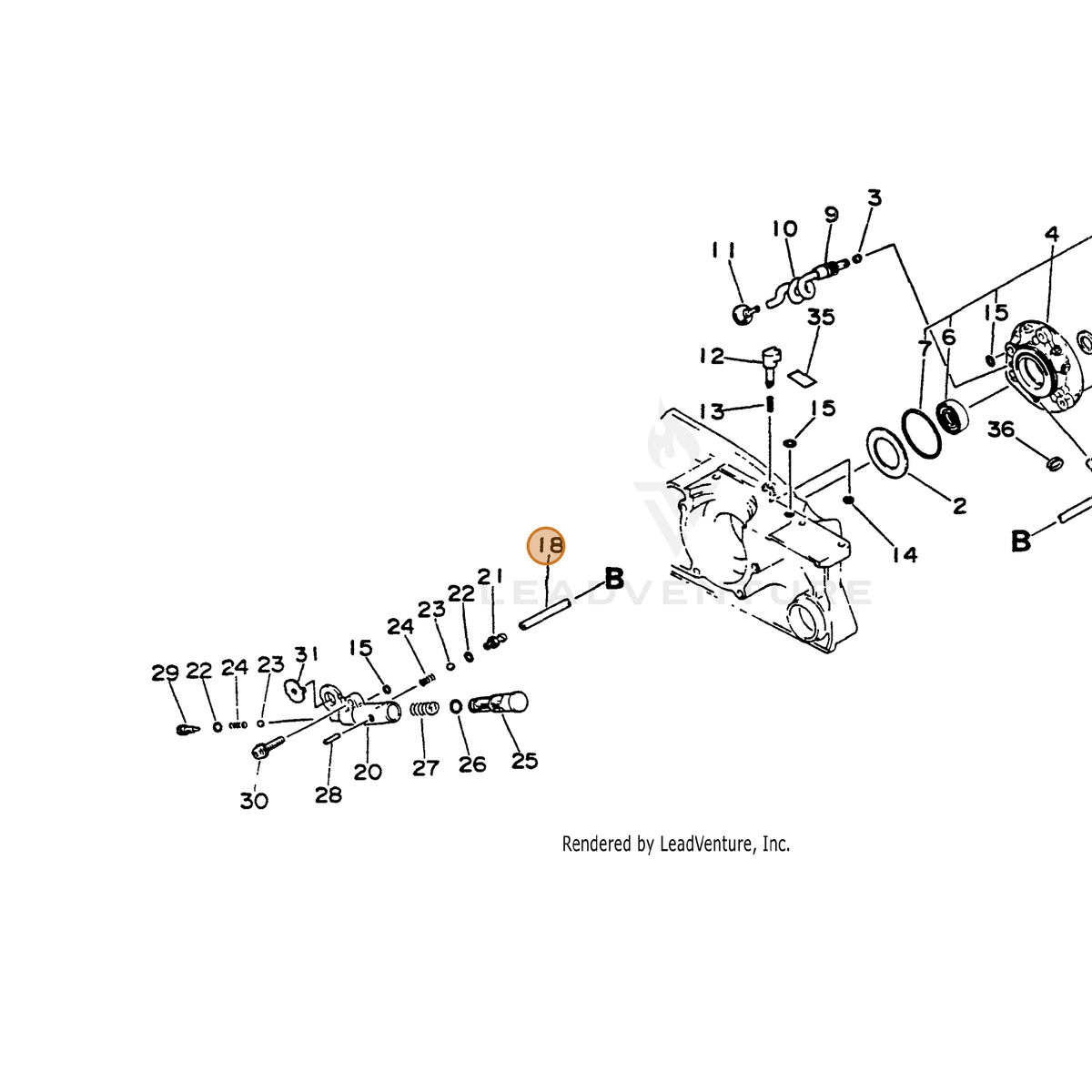 ECHO part 43721119830 — IPL diagram snippet (6x zoom, amber highlight)