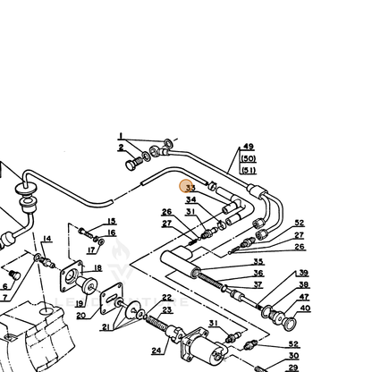 ECHO part 43721500330 — IPL diagram snippet (6x zoom, amber highlight)