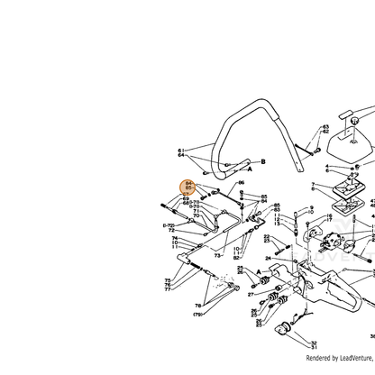 ECHO part 43722014731 — IPL diagram snippet (6x zoom, amber highlight)