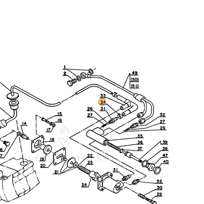 ECHO part 43722100330 — IPL diagram snippet (6x zoom, amber highlight)