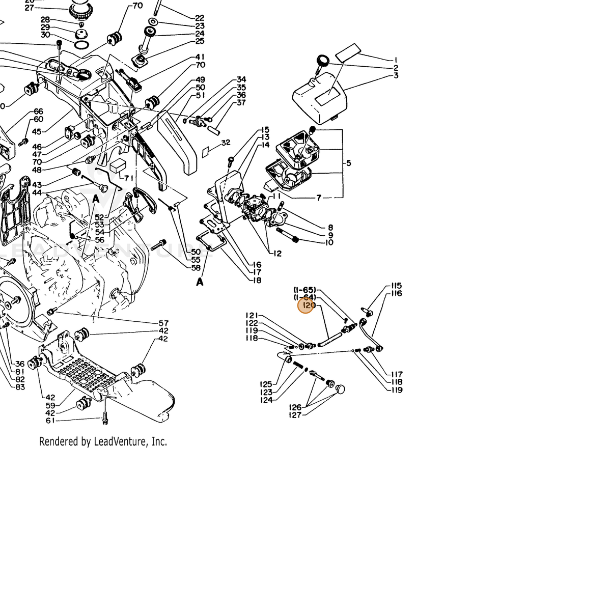 ECHO part 43722816031 — IPL diagram snippet (6x zoom, amber highlight)