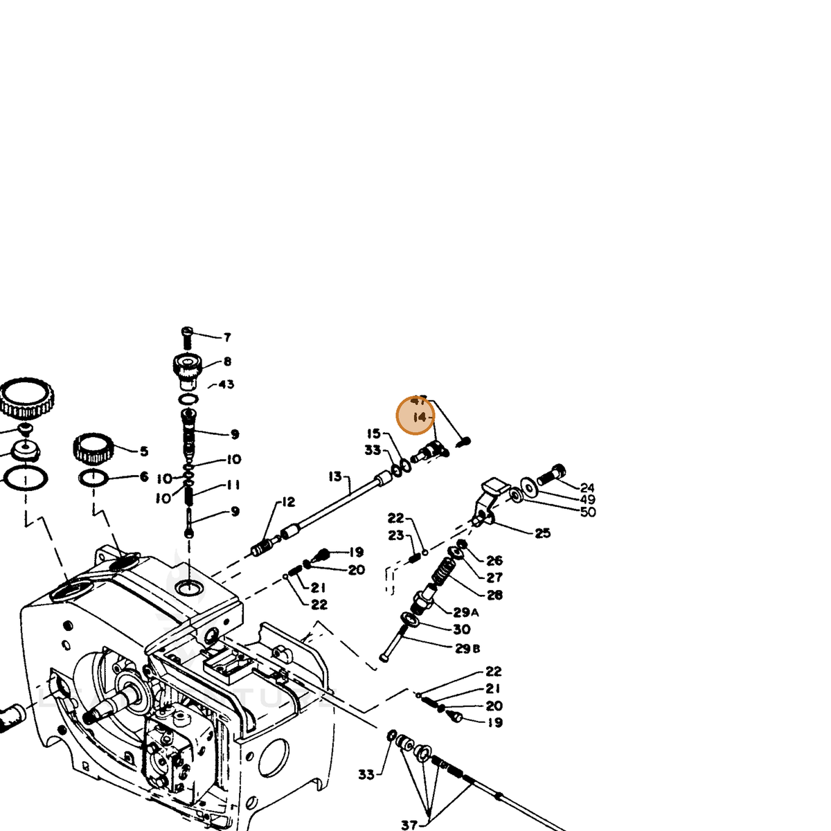 ECHO part 43730611030 — IPL diagram snippet (6x zoom, amber highlight)