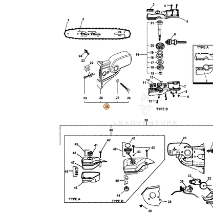ECHO part 43760223960 — IPL diagram snippet (6x zoom, amber highlight)