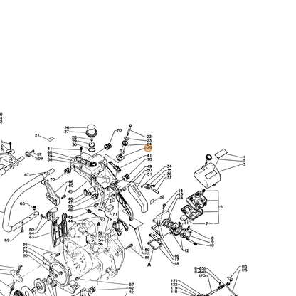 ECHO part 43761416130 — IPL diagram snippet (6x zoom, amber highlight)