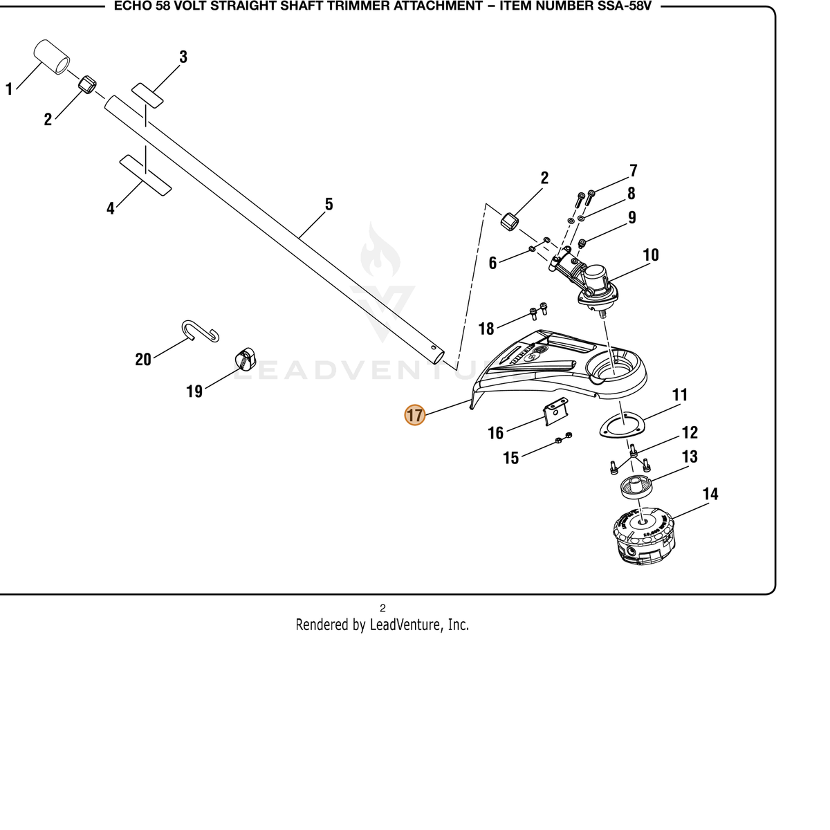 ECHO part 528232001 — IPL diagram snippet (6x zoom, amber highlight)