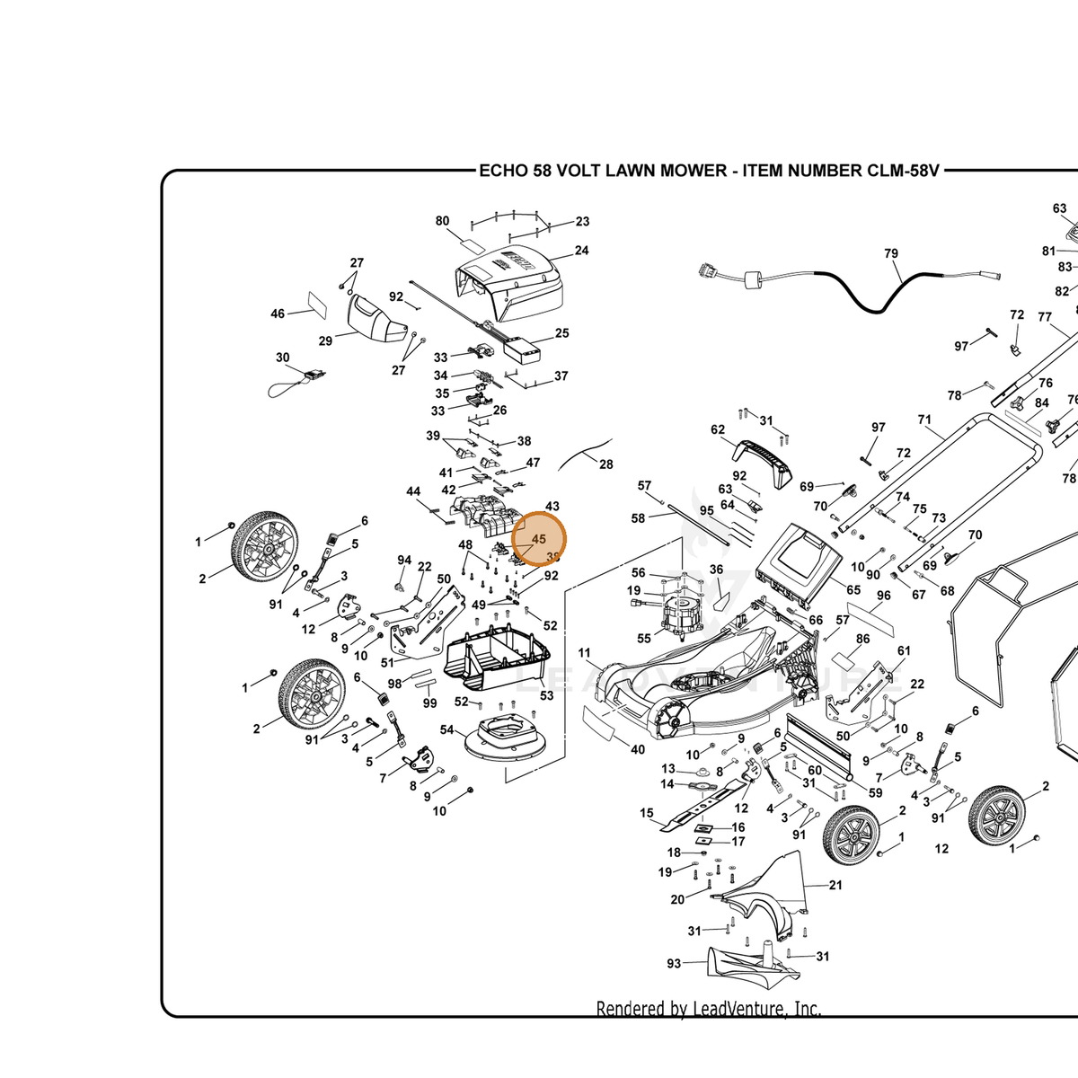 ECHO part 528290003 — IPL diagram snippet (6x zoom, amber highlight)