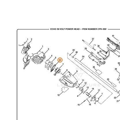 ECHO part 528333001 — IPL diagram snippet (6x zoom, amber highlight)
