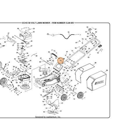 ECHO part 528361001 — IPL diagram snippet (6x zoom, amber highlight)