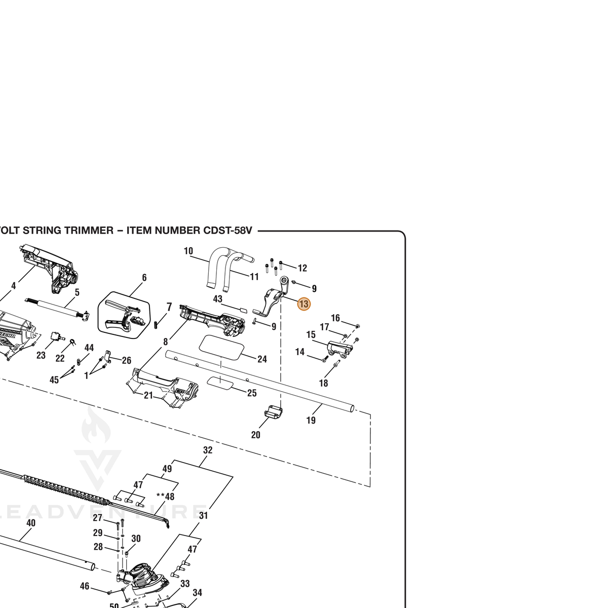 ECHO part 528392002 — IPL diagram snippet (6x zoom, amber highlight)