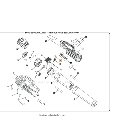 ECHO part 531189001 — IPL diagram snippet (6x zoom, amber highlight)
