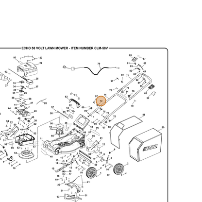 ECHO part 532410001 — IPL diagram snippet (6x zoom, amber highlight)