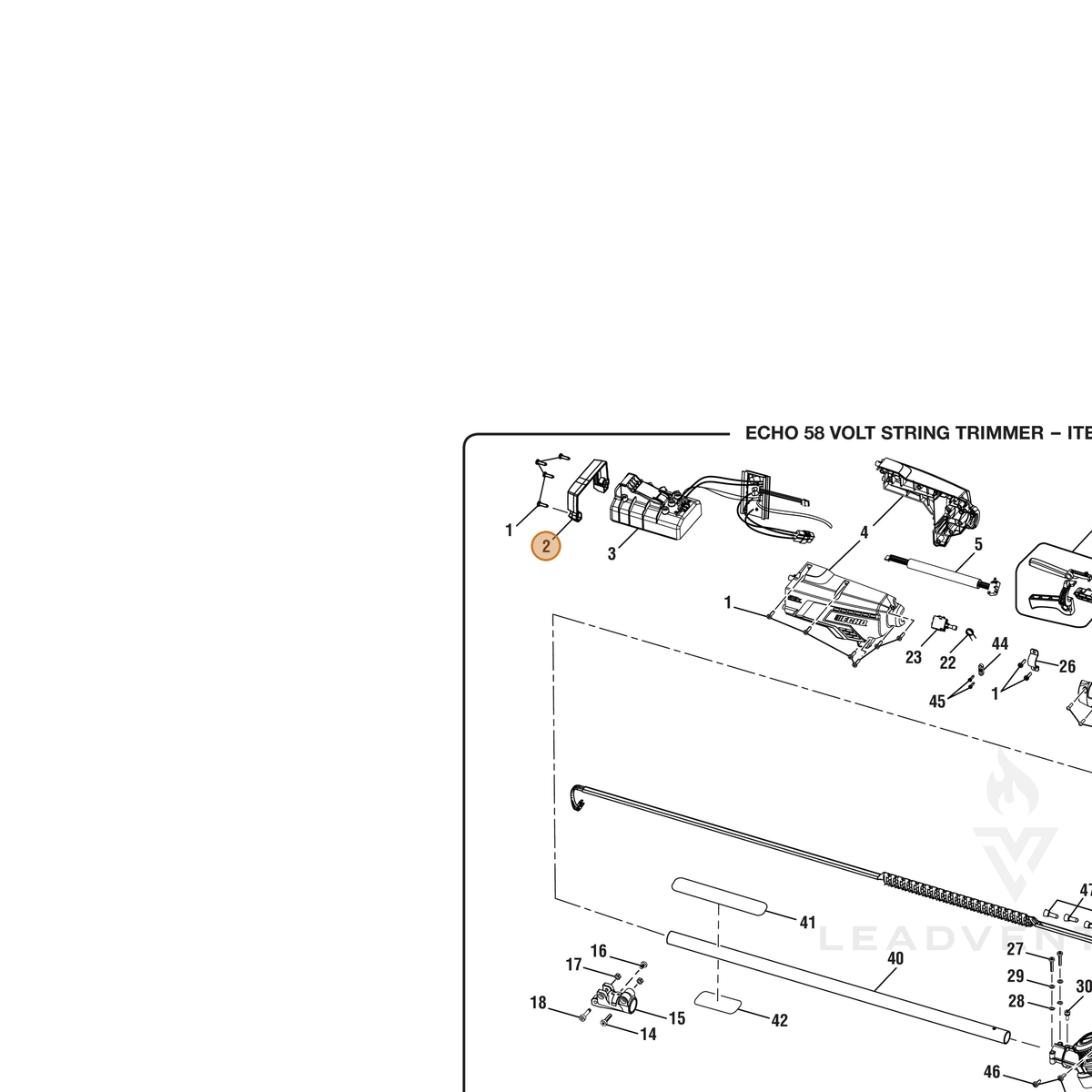 ECHO part 534165001 — IPL diagram snippet (6x zoom, amber highlight)