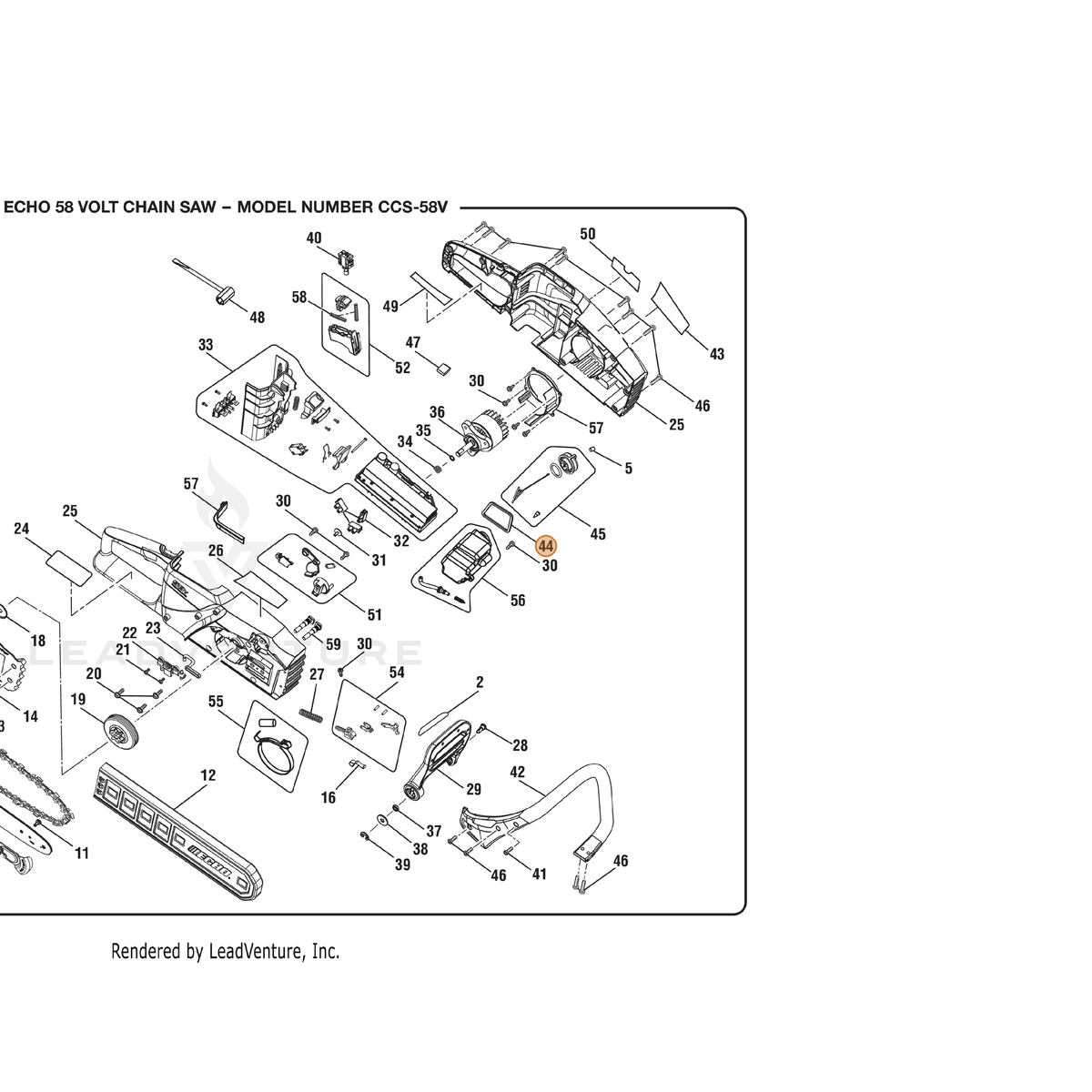 ECHO part 563594001 — IPL diagram snippet (6x zoom, amber highlight)