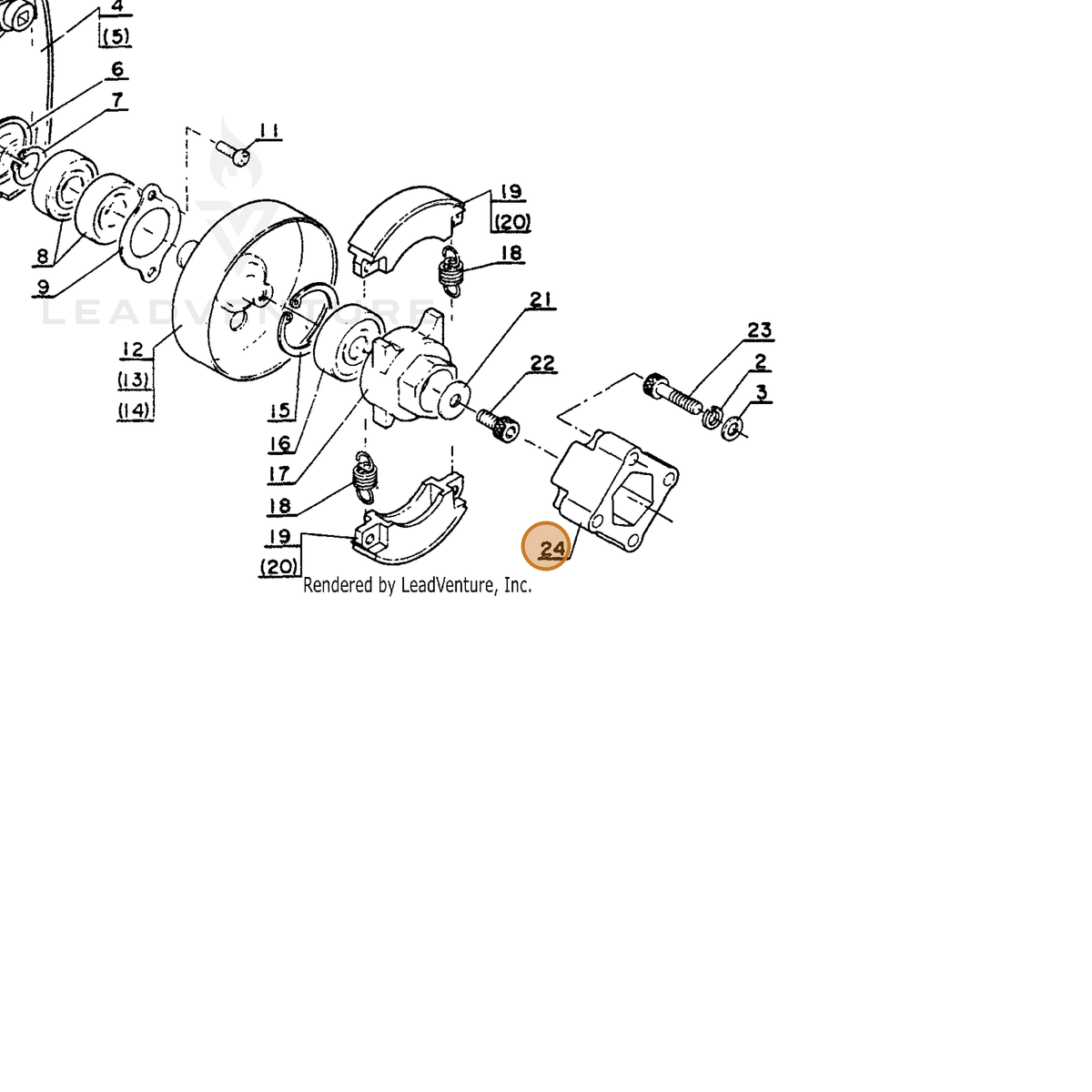 ECHO part 60001004130 — IPL diagram snippet (6x zoom, amber highlight)