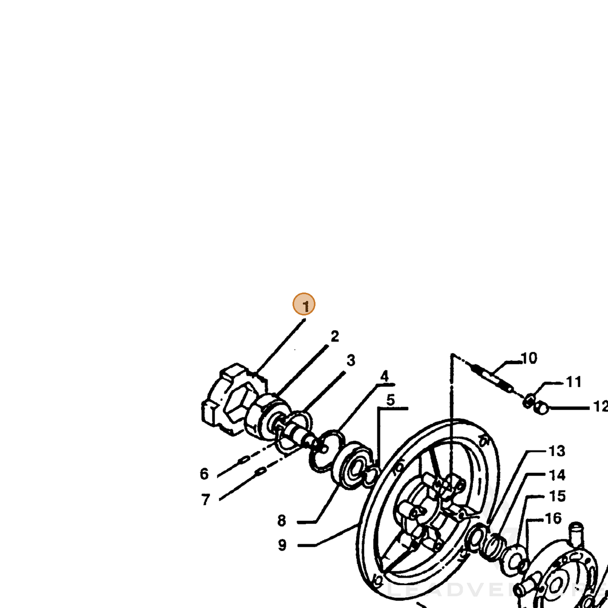 ECHO part 60101001110 — IPL diagram snippet (6x zoom, amber highlight)