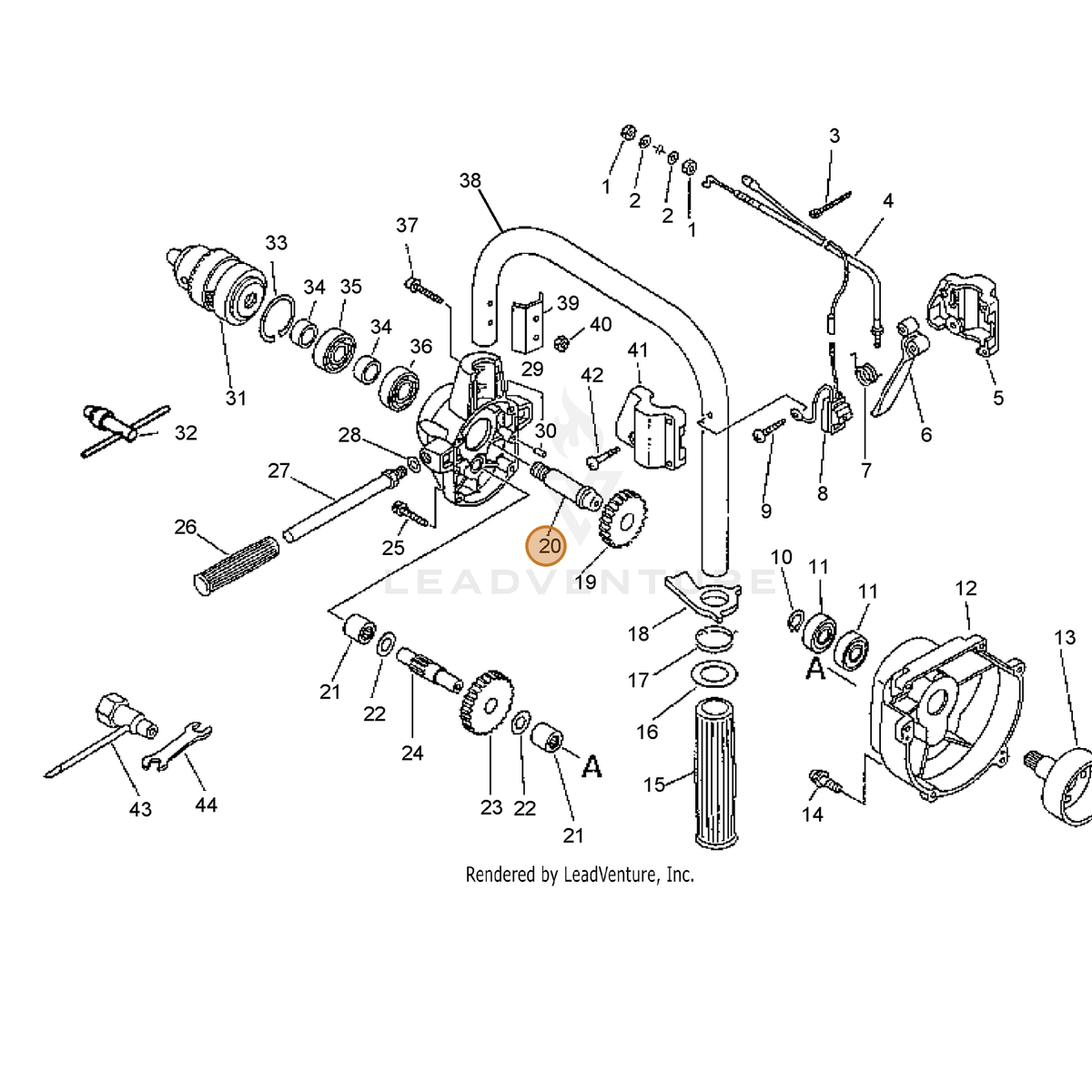 ECHO part 60404205560 — IPL diagram snippet (6x zoom, amber highlight)