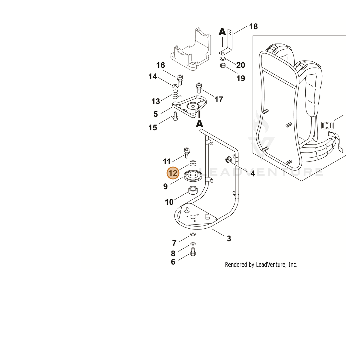 ECHO part 60404412560 — IPL diagram snippet (6x zoom, amber highlight)