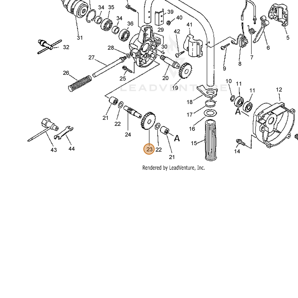 ECHO part 60420605560 — IPL diagram snippet (6x zoom, amber highlight)