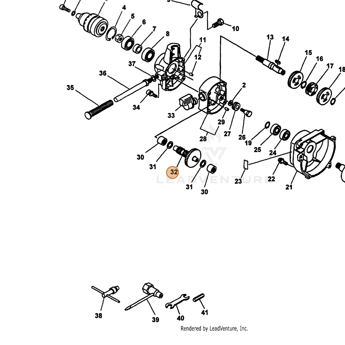 ECHO part 60420620961 — IPL diagram snippet (6x zoom, amber highlight)