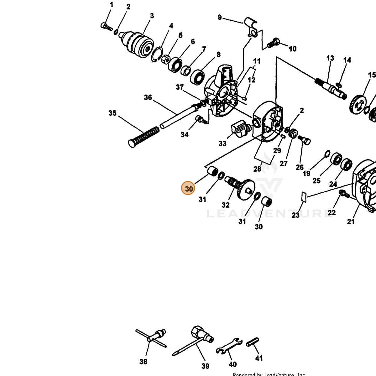 ECHO part 60422105560 — IPL diagram snippet (6x zoom, amber highlight)