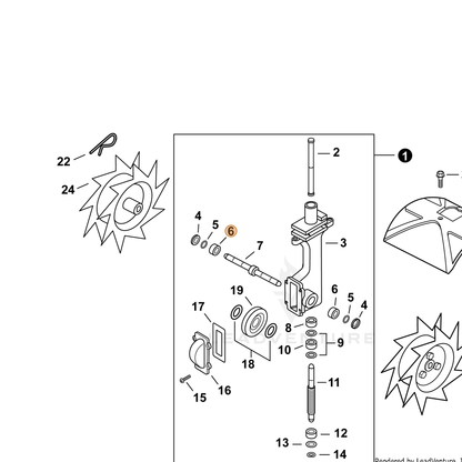 ECHO part 60422113350 — IPL diagram snippet (6x zoom, amber highlight)