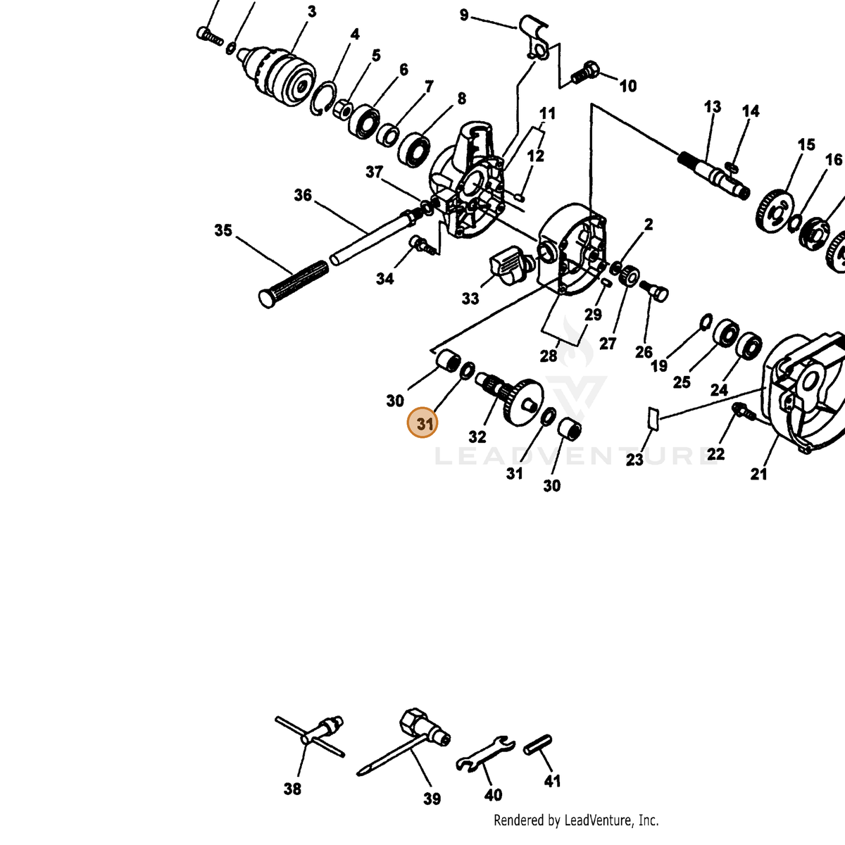 ECHO part 60422305560 — IPL diagram snippet (6x zoom, amber highlight)