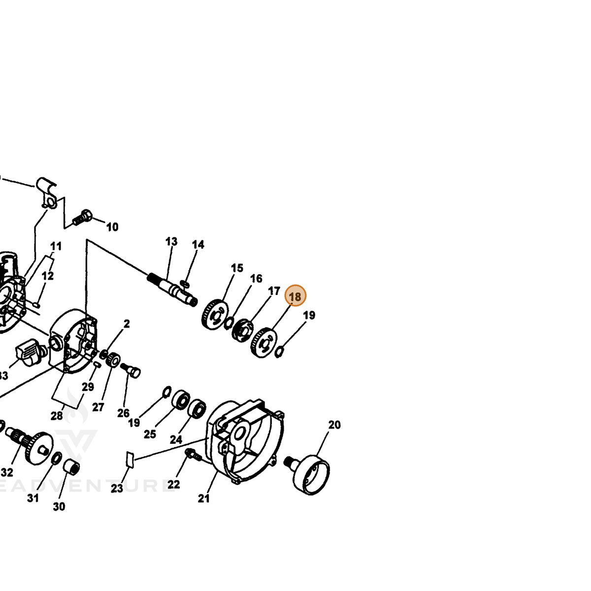 ECHO part 60422420960 — IPL diagram snippet (6x zoom, amber highlight)