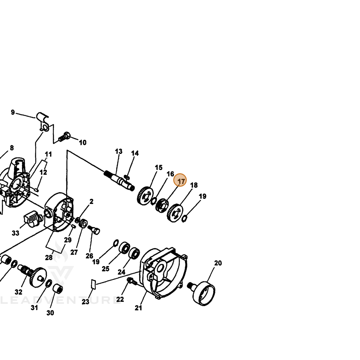 ECHO part 60423520960 — IPL diagram snippet (6x zoom, amber highlight)