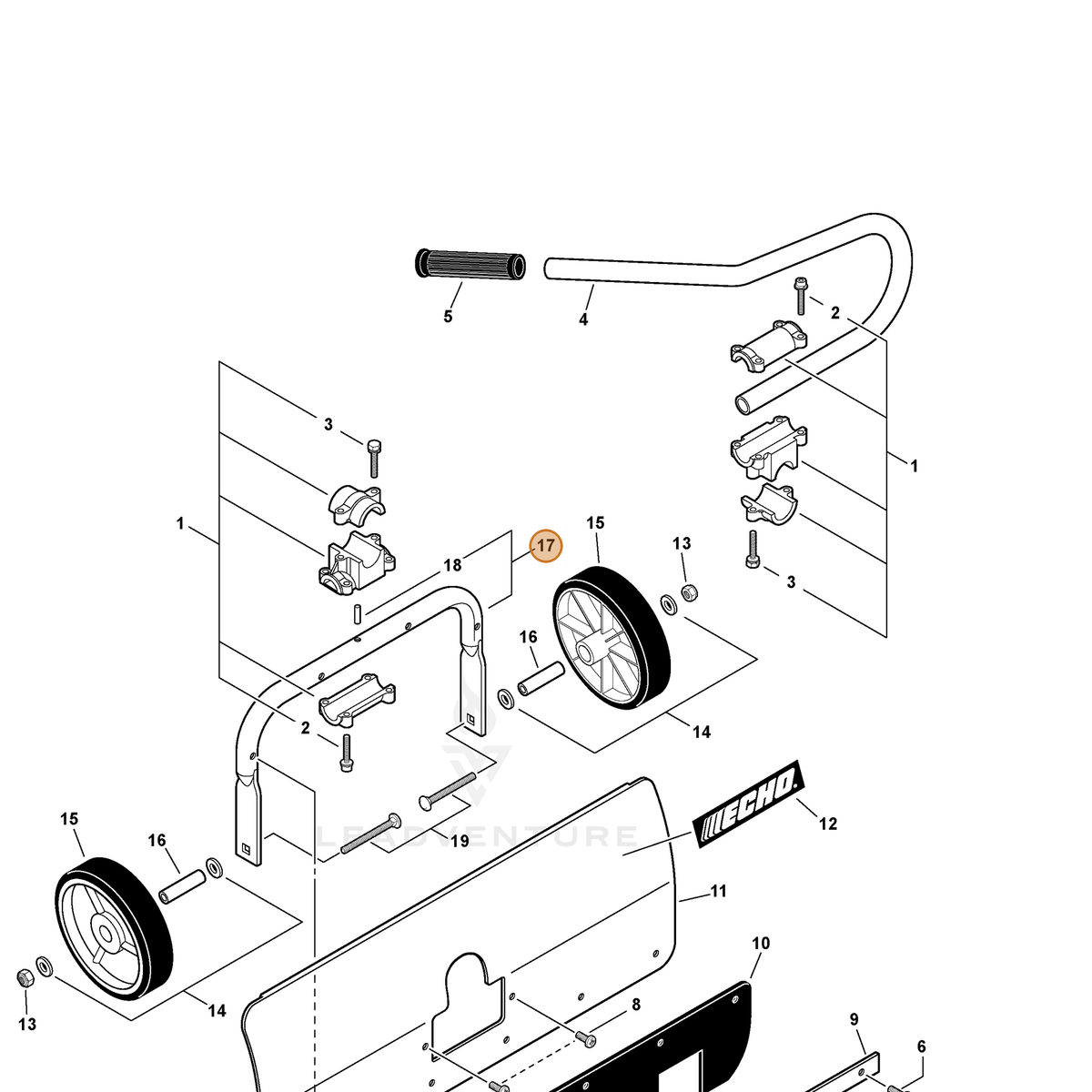 ECHO part 60510525560 — IPL diagram snippet (6x zoom, amber highlight)