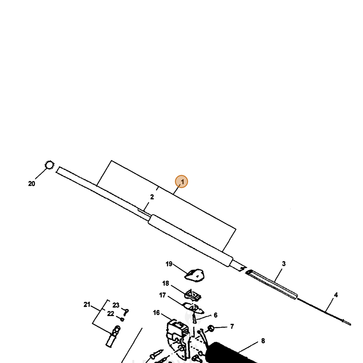 ECHO part 60520622660 — IPL diagram snippet (6x zoom, amber highlight)