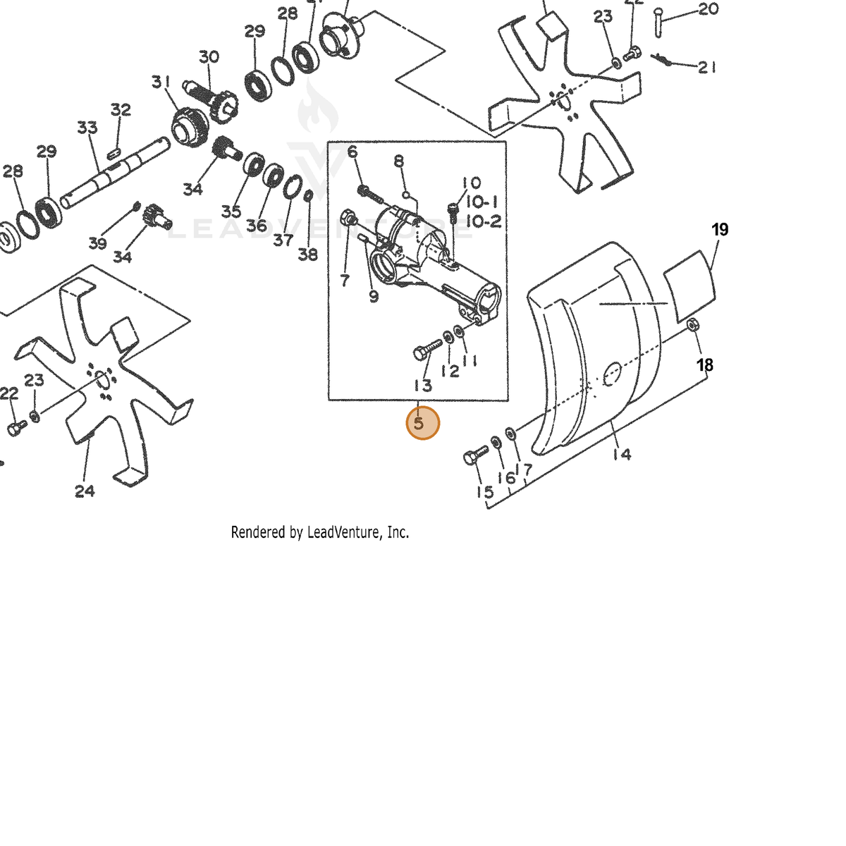 ECHO part 60540111950 — IPL diagram snippet (6x zoom, amber highlight)
