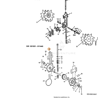 ECHO part 60541013350 — IPL diagram snippet (6x zoom, amber highlight)