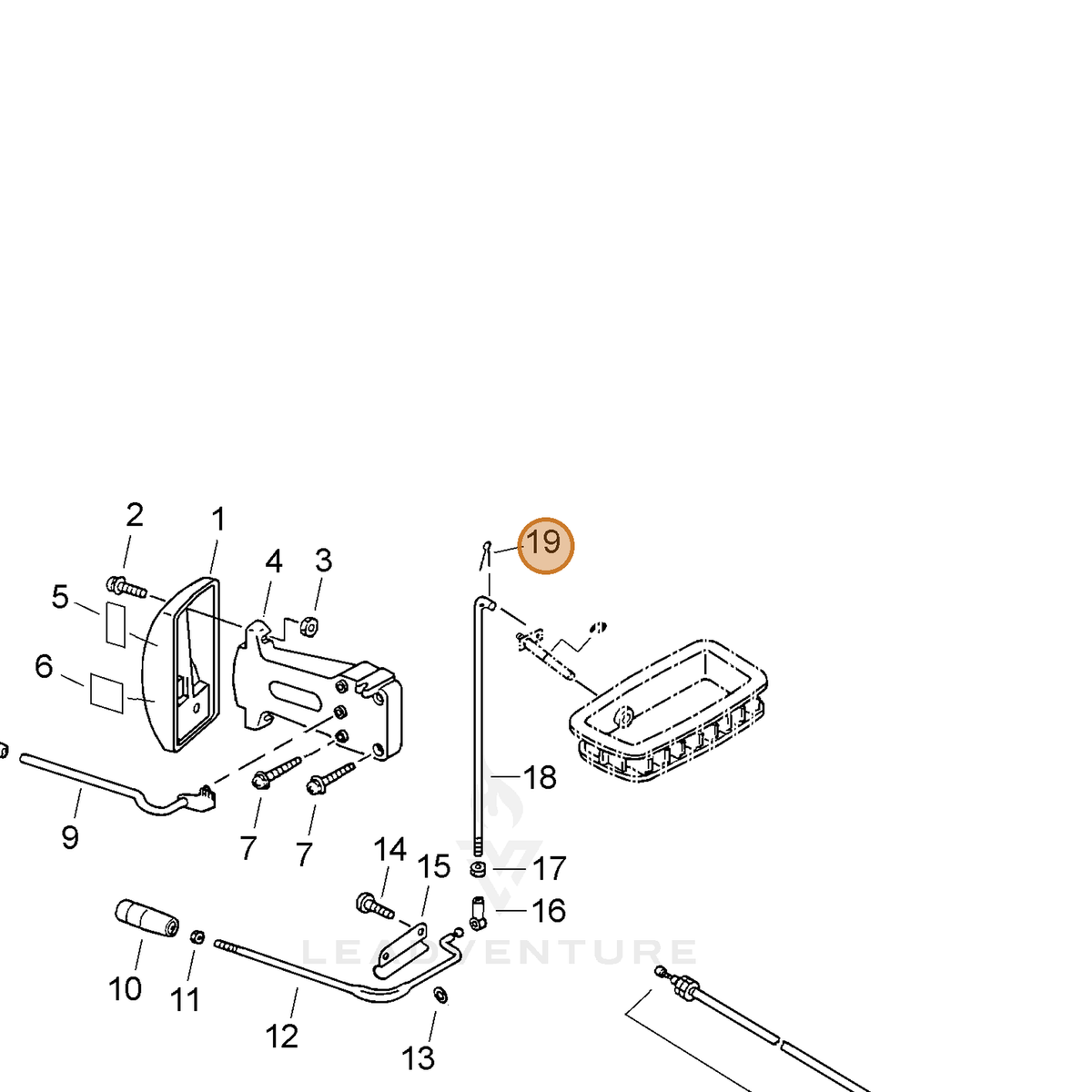 ECHO part 60561206510 — IPL diagram snippet (6x zoom, amber highlight)