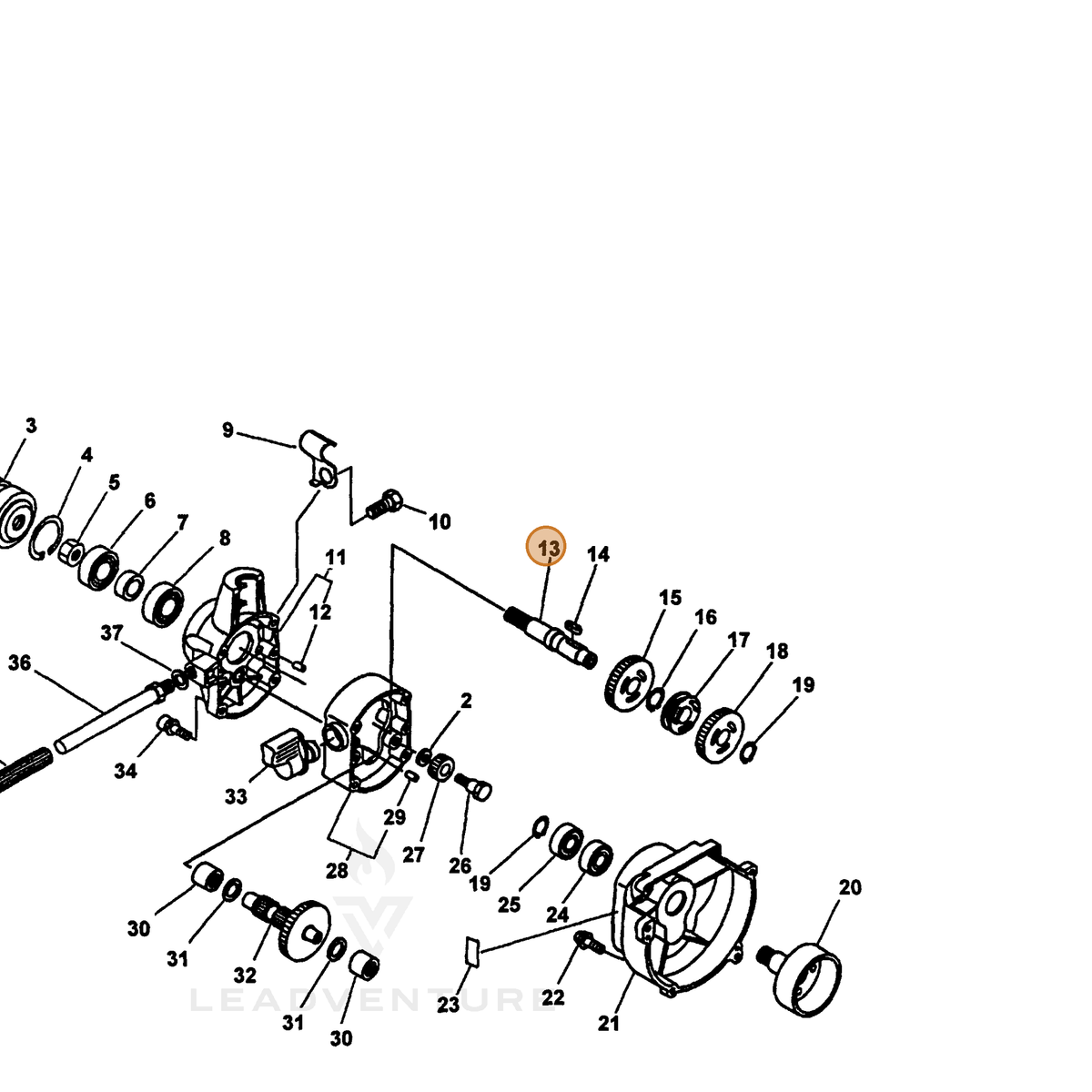 ECHO part 60602120960 — IPL diagram snippet (6x zoom, amber highlight)