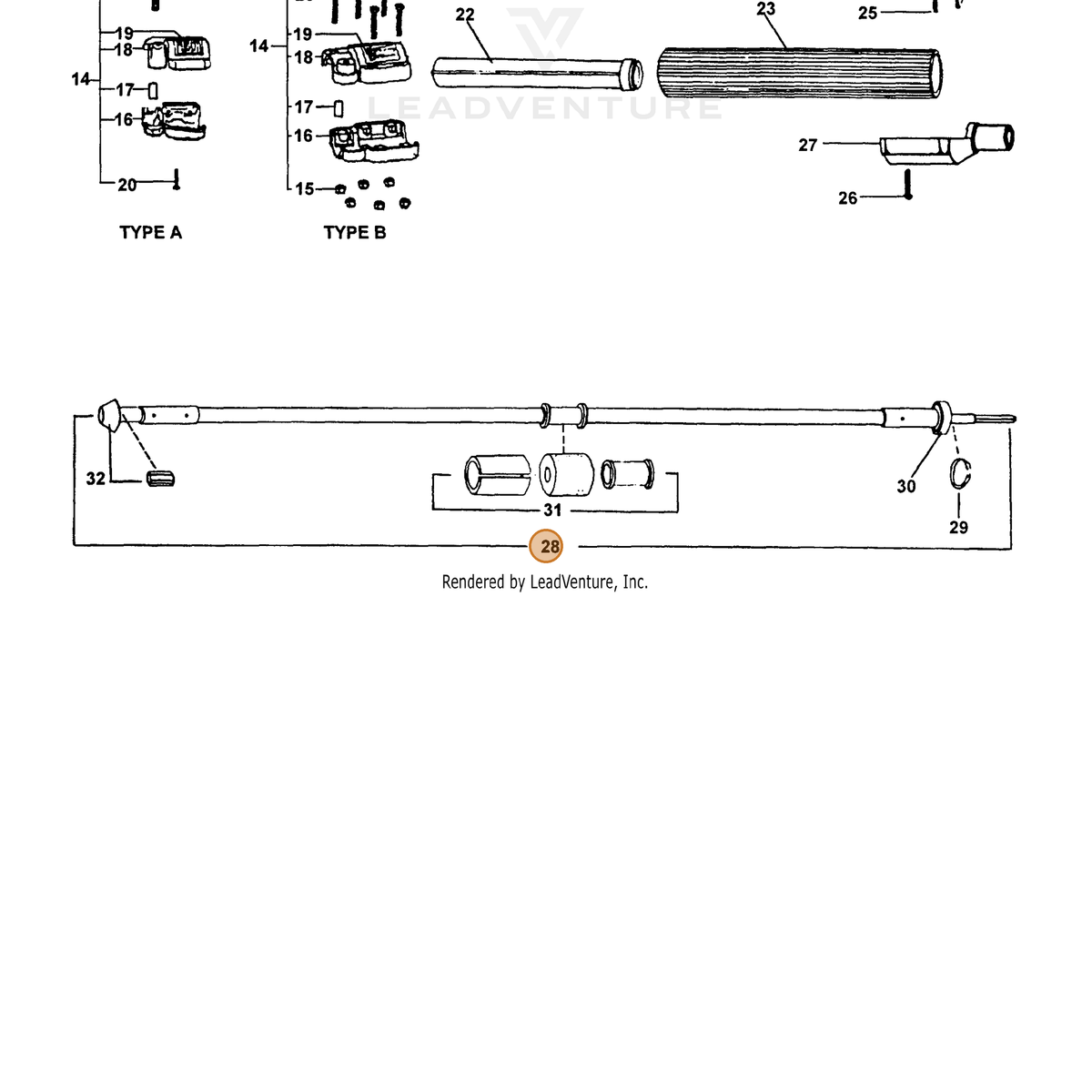 ECHO part 61000622560 — IPL diagram snippet (6x zoom, amber highlight)